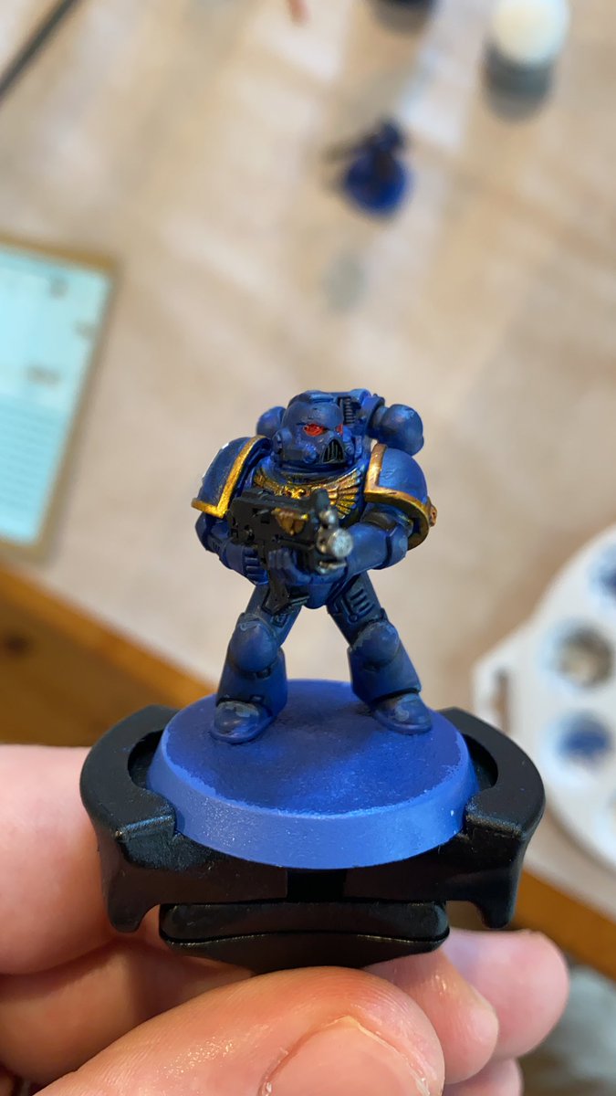 Xbox360Group's tweet photo. Just painted my first ever miniature! I’m really happy with the results, it’s not perfect but I’m satisfied with the result 😊!
#warhammer40k #WarhammerCommunity #hobby https://t.co/pZJ6I5MsyS