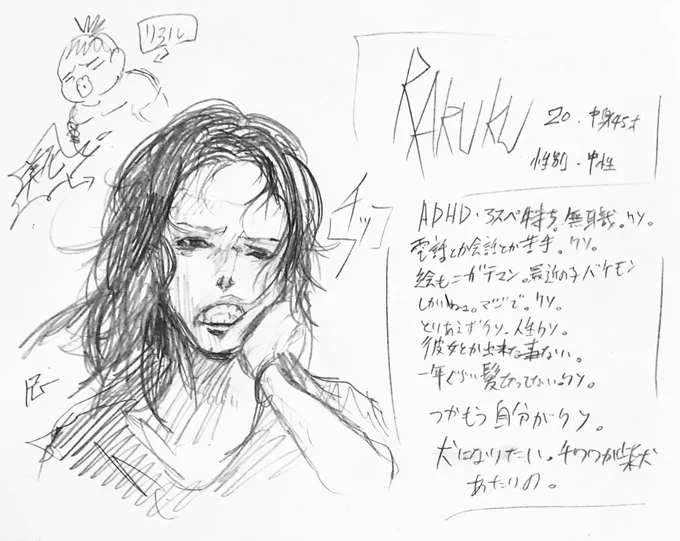 # 5rtされたら自分のイラスト美化して自己紹介もかねて描く完成したがとにかくひでぇ 