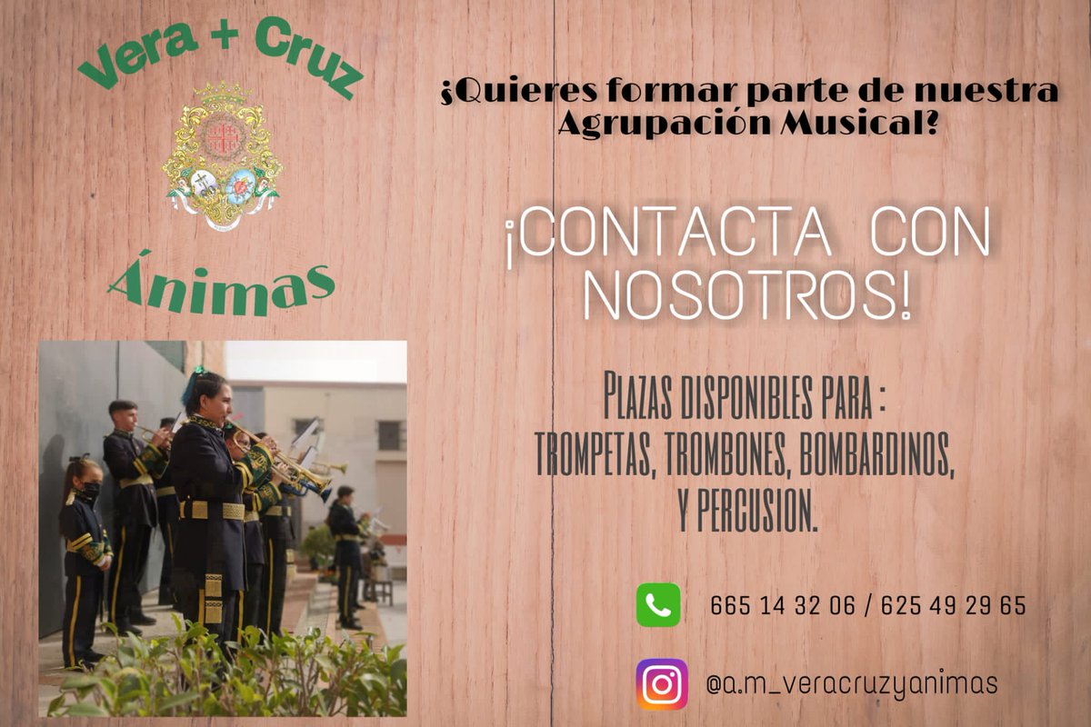 Sto_Entierro's tweet photo. Anímate a formar parte de nuestra #Agrupaciónmusical

#semanasanta #semanasantapizarra #semanasantapizarreña https://t.co/S9SKh4xk3U