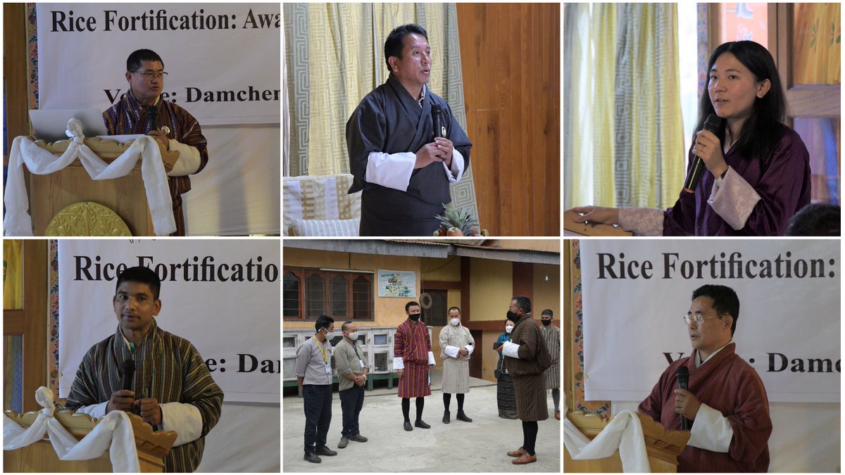 WFP_Bhutan's tweet photo. Our sincere appreciation🙏 for all the expert speakers and participants at the #RiceFortification Awareness workshop in Bhutan🇧🇹. The regional insights set the tone for enhanced efforts on policy, regulatory, #FoodSafety &amp; quality management measures in Bhutan and South Asia. https://t.co/C5pcEBtS9O