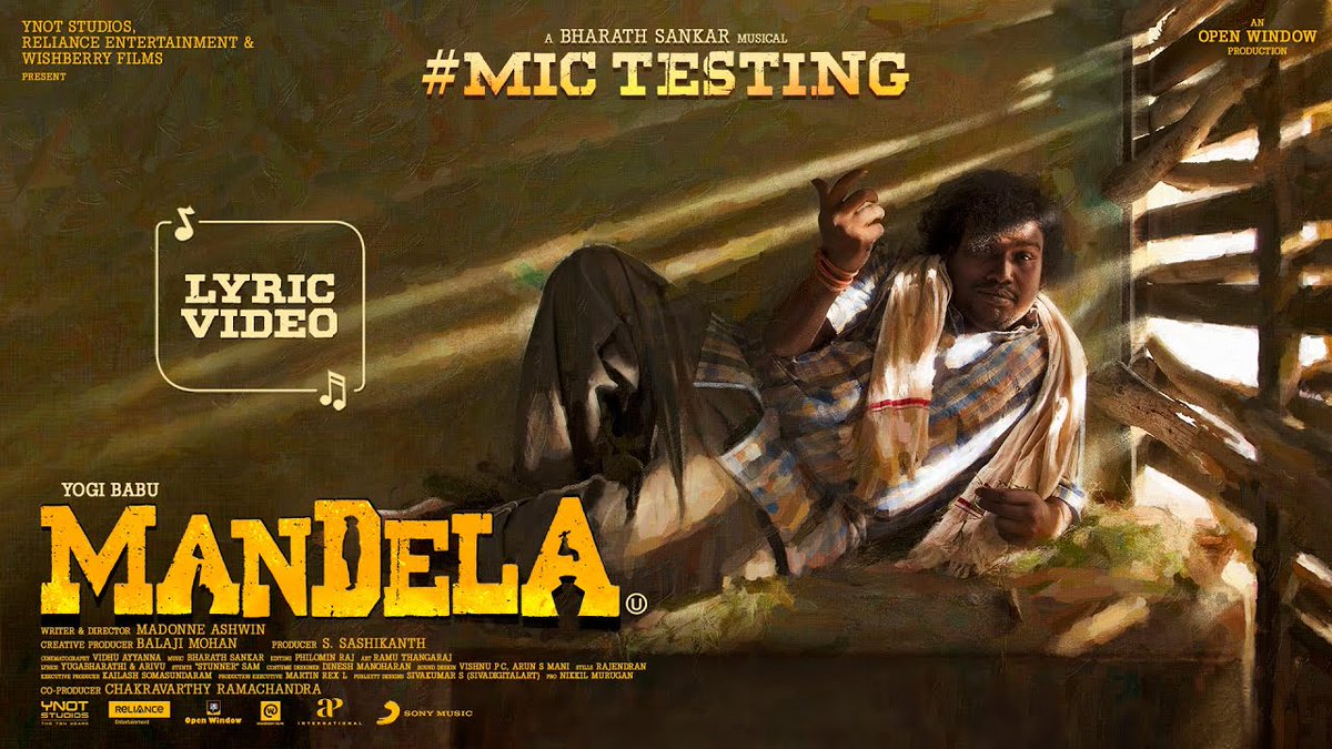SonyMusicSouth's tweet image. #MicTesting from #MandelaTamilMovie ! 🔥

➡️ bit.ly/MicTestingLyric

@iYogiBabu @madonneashwin @sash041075 @directormbalaji @chakdyn @Shibasishsarkar @StudiosYNot @Wishberry_in @RelianceEnt @openwindow_offl @APIfilms @sheelaActress @bharathsankar12
 
#Mandela