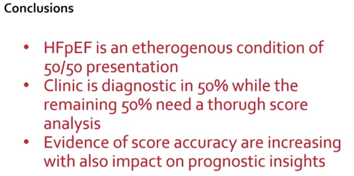 AndreasGevaert's tweet photo. Diagnosis of #HFpEF:
📌50% of patients clinically obvious
📌50% needs more diagnosis including #ExerciseEcho
📌🔫battle of the scores: H2FPEF score and HFA-PEFF score both predictive of outcomes
prof.Guazzi #ESCPrev2021 

@FH_Verbrugge @VerwerftJan @rudolf_deboer @AdriaanVoors https://t.co/97f1fueGgd