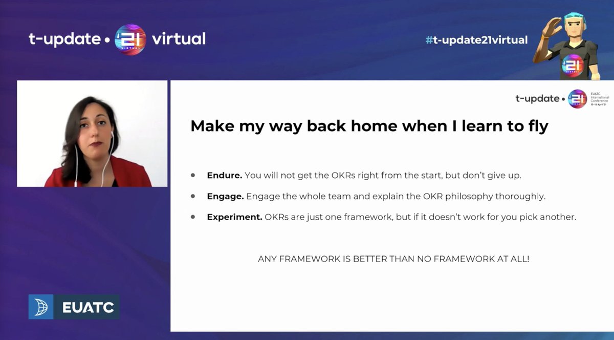 amclind's tweet photo. Enjoying this very "hands-on" presentation by Daniela D'Amato from @CreativeWordsIT on #OKR  #TUpdate21Virtual https://t.co/5cBCIeAjBx