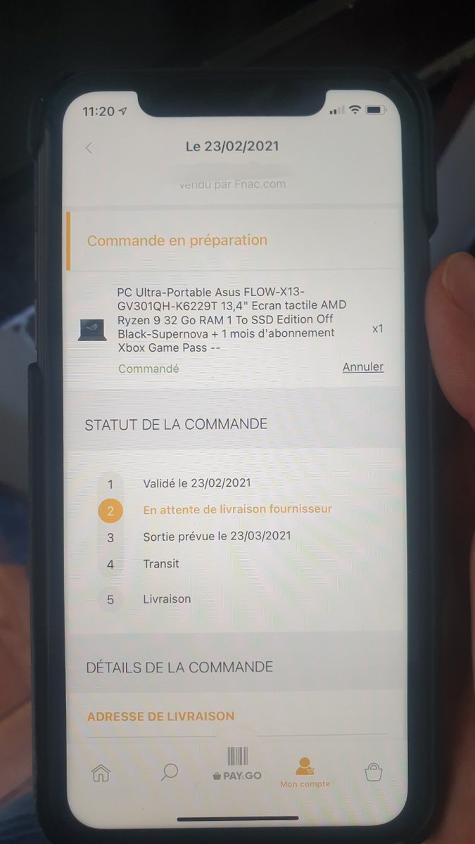 PierrePenot2's tweet photo. 4;24 jours de retard
Bonjour @fnac @fnacvousaide je vous contacte car ma commande du #rogflowx13 supernova de #asus #rog vendu en exclusivité par la #fnac est toujours prévue pour le 23/03, quand pourrez-vous me donner une date d'approvisionnement moins ridicule?
Photo du jour ⤵️ https://t.co/beg1SNSmsM