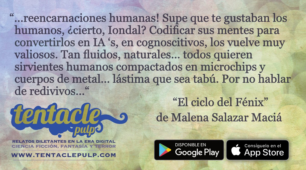 tentaclepulp's tweet photo. ¡No esperes más! Amor eterno y trepidante ciencia ficción de la buena en “El ciclo del Fénix”, de la mano de @MS_Macia
Encuéntralo en #tentaclepulp #n3 #ignotable #cienciaFicción #amorEterno https://t.co/H6x2QBdIRr