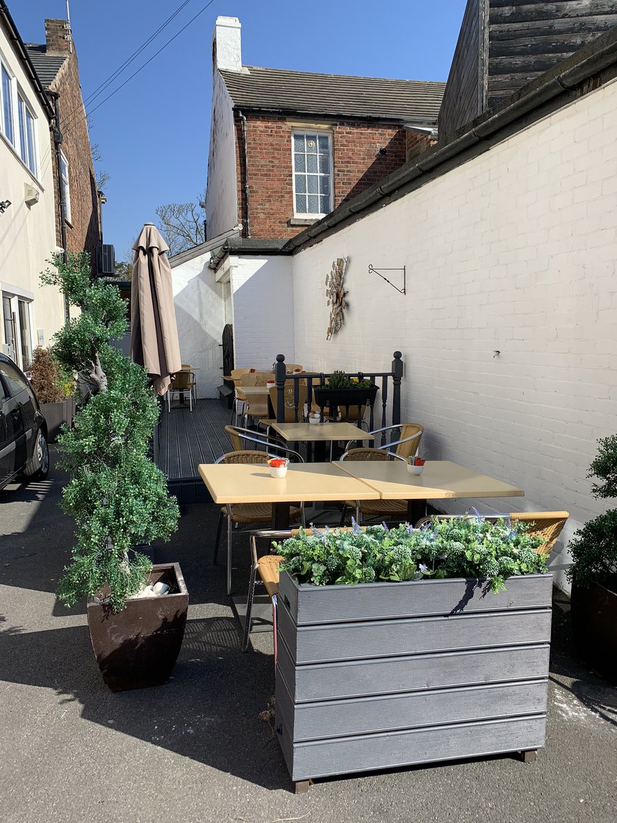 Our outdoor sun terrace is now open serving all day breakfasts and lunch,it’s lovely and sheltered...and warm today!!