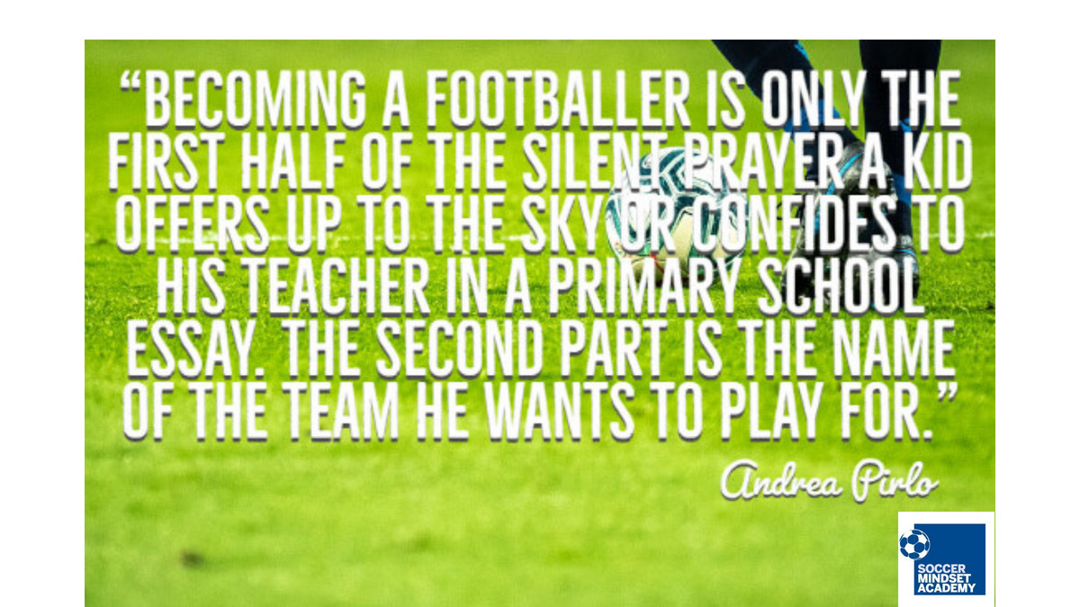 "Becoming a footballer is only the 1st half of the silent prayer a kid offers up to the sky or confides to his teacher in a school essay. The 2nd part is the name of the team he wants to play for" <a href="/AndreaPIRLO10/">Andrea Pirlo</a> #Fridaymotivation #football #Fridayvibes #soccertip #soccermeme