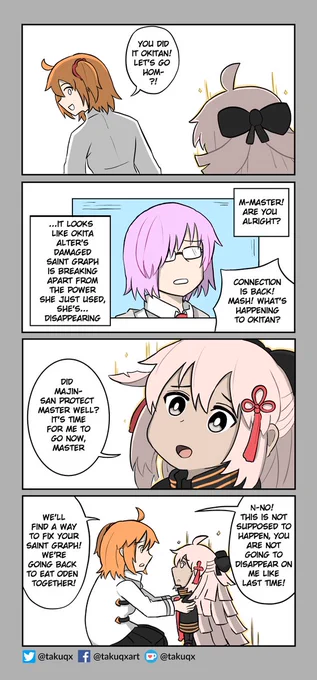Little Okitan wants to help Master: Part 42 [Home]
#FGO 

Next chapter will be on the 19th April 