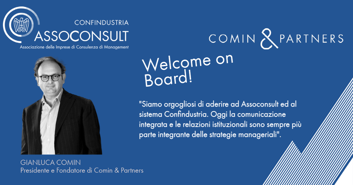 📢Il Presidente <a href="/Morelli_MarcoV/">Marco V. Morelli</a>  dà il benvenuto a <a href="/cominandpa/">Comin & Partners</a>, società di consulenza per la #comunicazionestrategica e le #relazioniistituzionali. Con questo importante ingresso parte un nuovo progetto di #Advocacy della #consulenza.
🔴 📰ansa.it/sito/notizie/e…