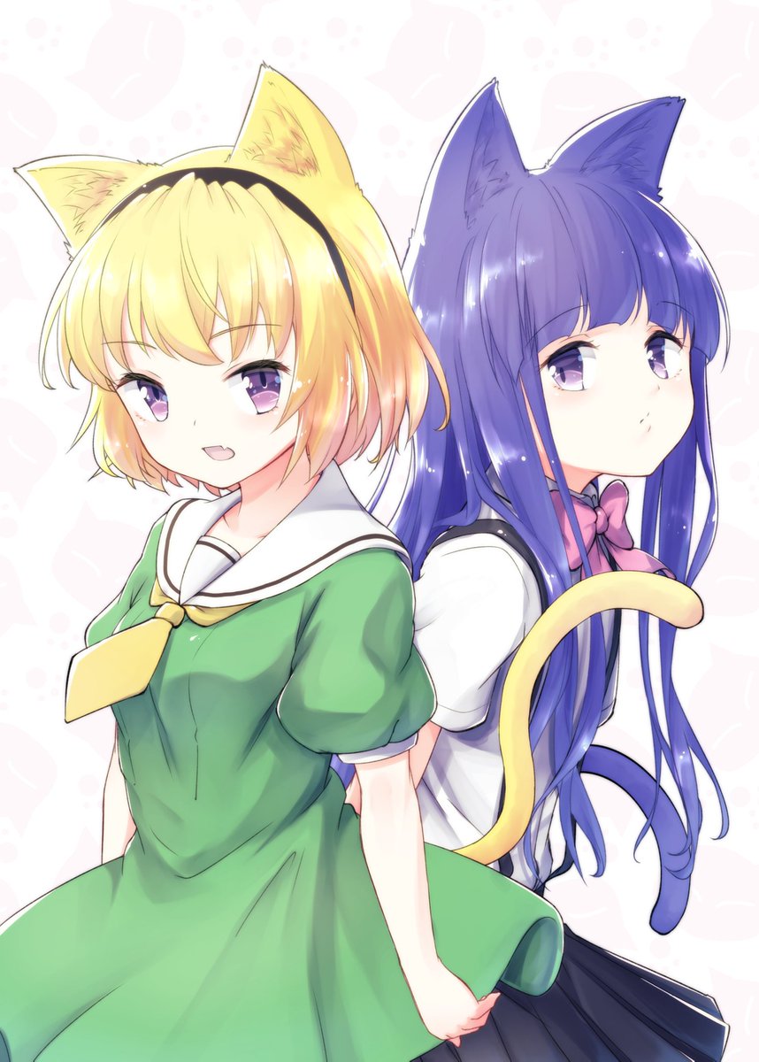 古手梨花 ,北条沙都子 「猫っぽいさとりか。
#ひぐらしのなく頃に 」|葉住音矢のイラスト