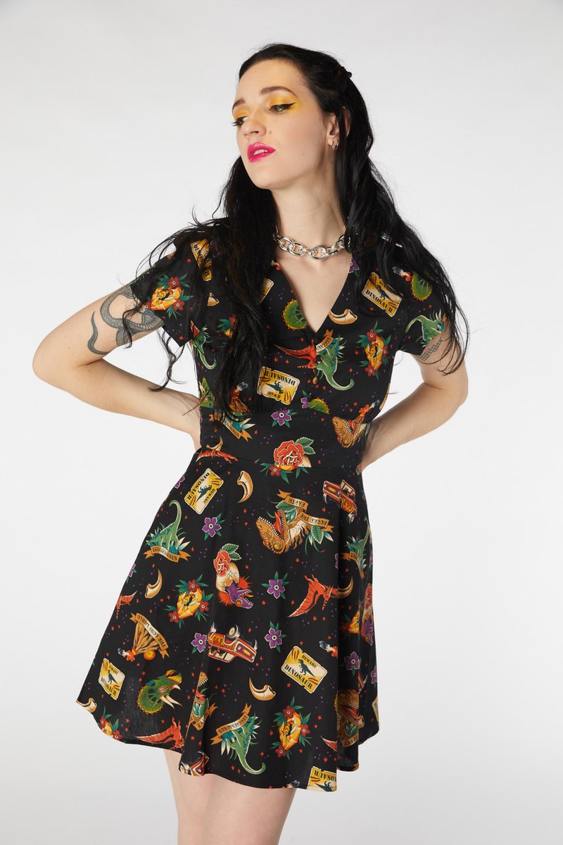 yellabrick's tweet photo. Dangerfield Dino Tattoo dresses back in stock in most sizes! 

https://t.co/OAiEkaSRE3 https://t.co/xz3g6ZLFLm