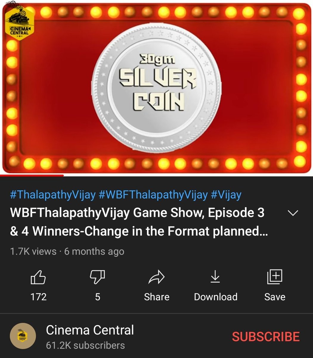 ThaniOruvanoffl's tweet photo. 90-95% of his videos are related to Vijay only

He partnered up with Master co-producer Lalith for a game show that promotes vijay and gives his fans 30gm silver coin, GOLD COIN and tickets for Master fdfs

Valai Pechu (Vijay jalra) did also promote this on their channel
#Valimai https://t.co/NpAD9khQI4