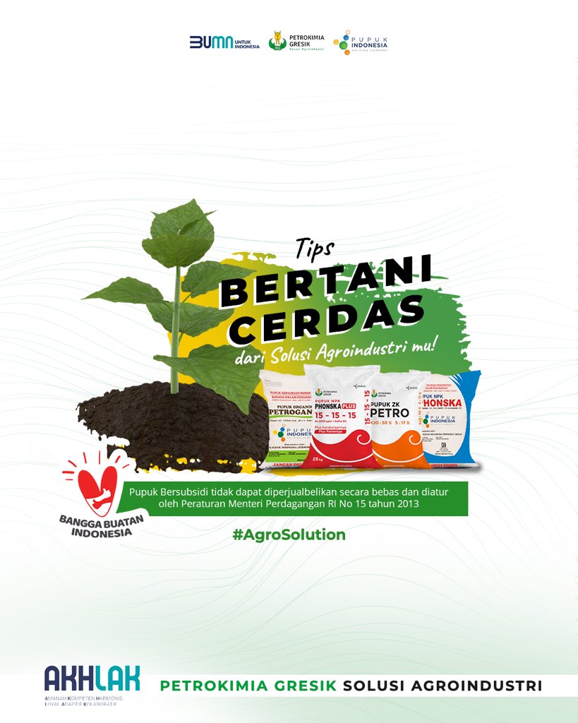 petrogresik's tweet image. Ini dia, nih, salah satu tips yang selalu Petrokimia Gresik sampaikan kepada mitra-mitra yang ikut berpartisipasi dalam program Agro Solution yang diinisiasi oleh @pupuk_indonesia !

#AgribisnisIndonesia  #Agrosolutions #Agroindustri #AgroSolution  #TipsBertani #TipsPertanian