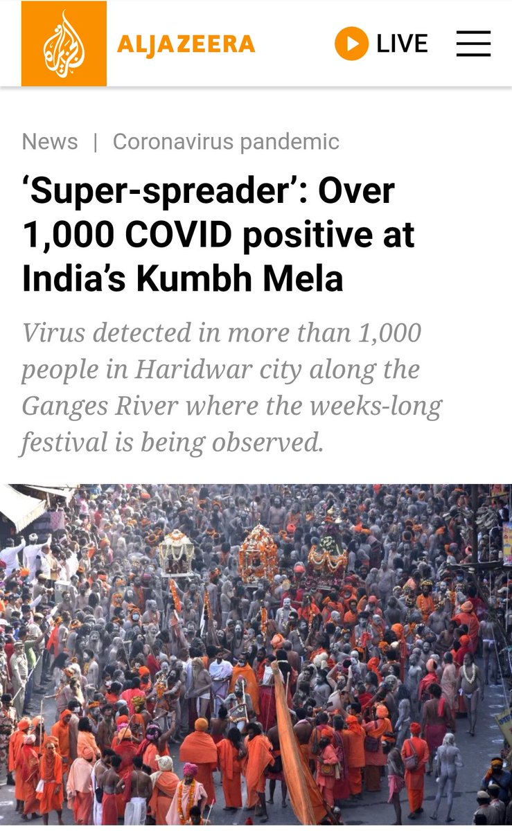 IndiaWakesUp_'s tweet photo. Jamaatis spitted, hid, roamed naked before nurses &amp; contributed about 50% of cases at that time were shown as humanists. 

Kumbh devotees submitted -ve report, cooperated with front line workers, positive rate is 0.7% but are shown as super spreaders.

Hindu hatred is very real. https://t.co/skgmwIaiNv