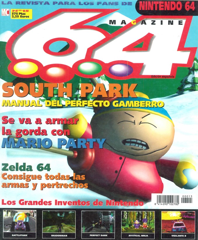 chon27's tweet photo. #Magazine64 España Nº 15
Los grandes inventos de Nintendo
South Park, Mario Party, Zelda 64 (Ocarina of Time), Battletanx, Shadowman, Perfect Dark, Mystical Ninja (starring Goemon), Vigilante 8 https://t.co/s1n039RRjl