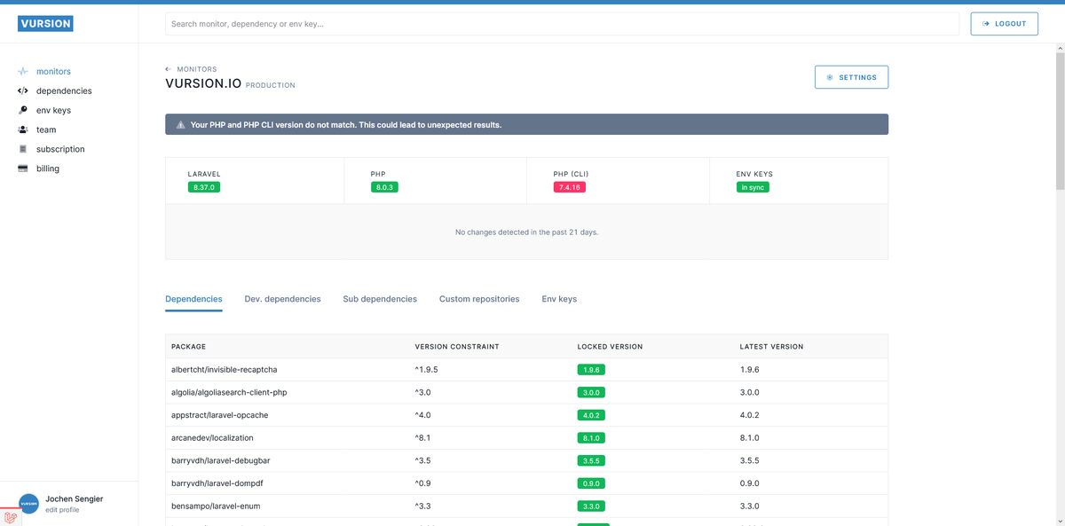 vursion_io's tweet photo. @freekmurze ✅https://t.co/hjUcd9JHsY shows a warning if your PHP and PHP-CLI versions do not match.

Learned from experience that PHP versions are never in sync on Combell webhosting (🇧🇪). https://t.co/dSfNA2MD1I