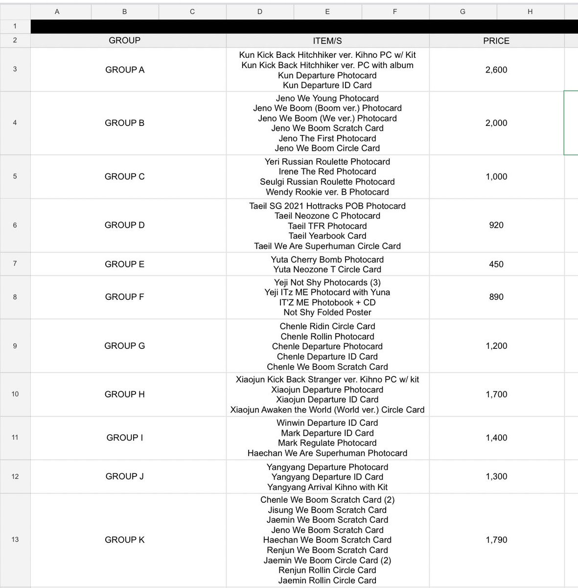 weisalesv's tweet photo. group/set pricelist if ever walang kukuha ng whole set. strictly no tingi!! hanap na lang kahati or ipaclaims >< https://t.co/2uCfT8Gk1S
