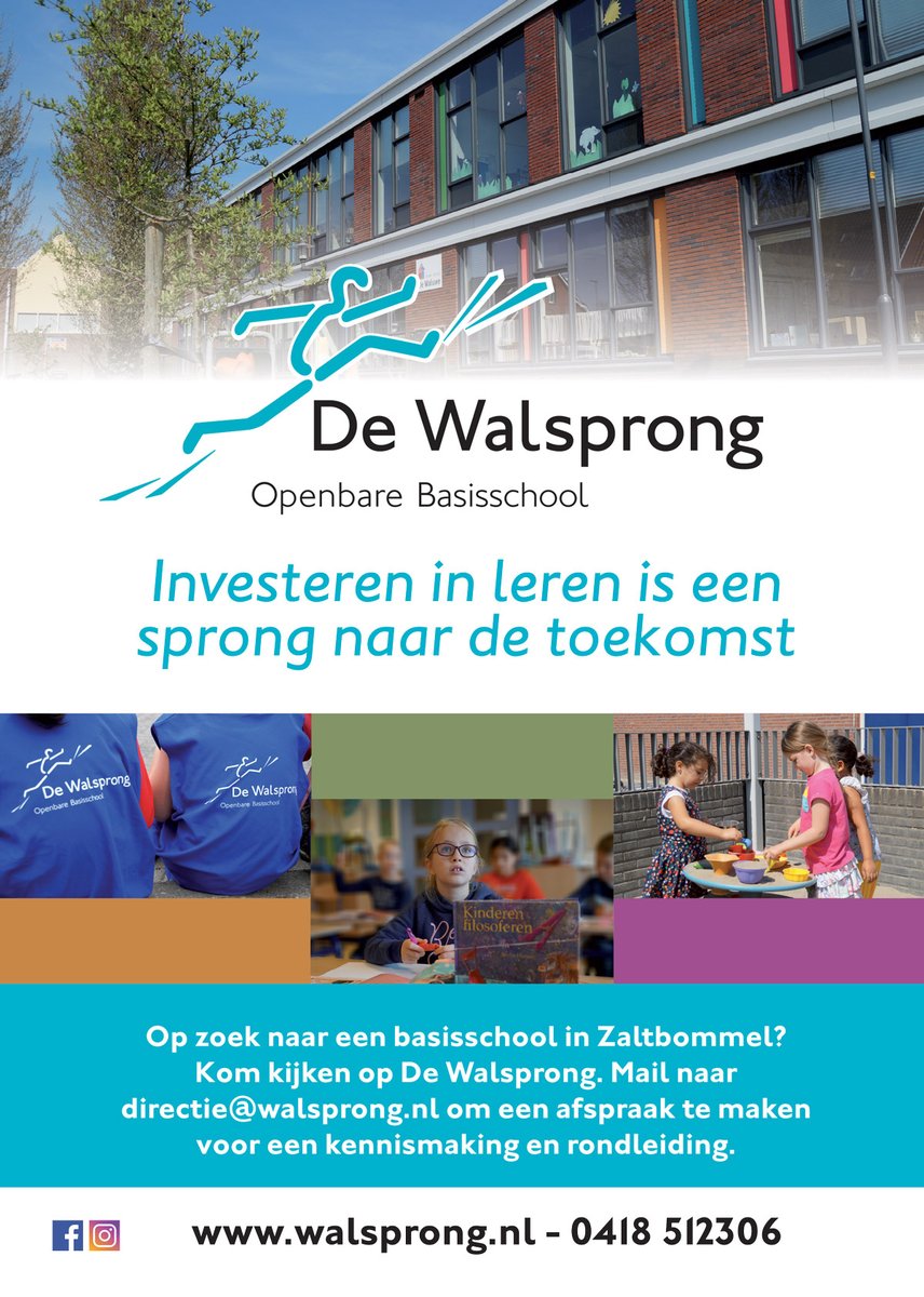 Op zoek naar een basisschool in Zaltbommel? Kom kijken op De Walsprong. Mail naar directie@walsprong.nl om een afspraak te maken voor een kennismaking en een rondleiding.