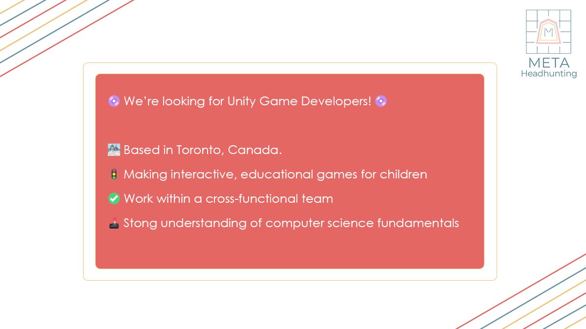 86GamesRec's tweet image. metaheadhunting.current.jobs/job/mid-senior… 
#gamesdev #gamesindustry #unitygamedeveloperjobs