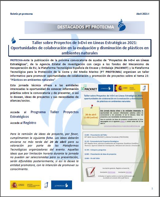 ptprotecma's tweet image. 📰 Publicado un nuevo número de nuestro #BoletínProtecma
➡️goo.gl/UJtazV 
Subscríbete en ptprotecma.es  y recibirás Información actualizada de #convocatoriasIDi, #licitaciones, anuncios oferta/demanda tecnológica, noticias #MedioMarino