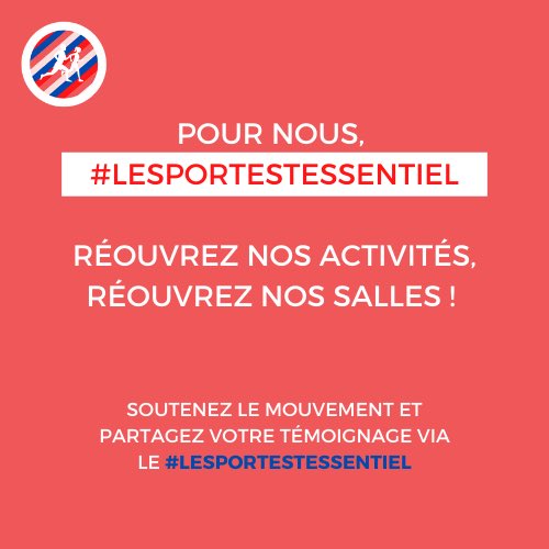 #LeSportestEssentiel laissez moi faire mon sport ! Réouvrez nos salles ! <a href="/JeanCASTEX/">Jean Castex</a> <a href="/EmmanuelMacron/">Emmanuel Macron</a>