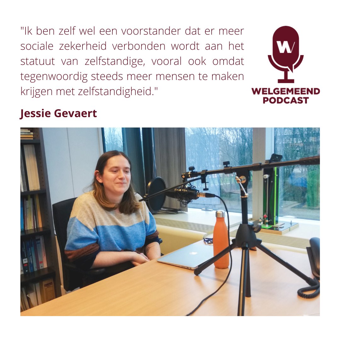 Meer sociale zekerheid voor zelfstandigen? Onderzoekster <a href="/GevaertJessie/">Jessie Gevaert</a> van @ID_VUB vindt dat dat nodig is. 
Beluister de derde aflevering van de Welgemeend podcast: welwerk.be/podcast/