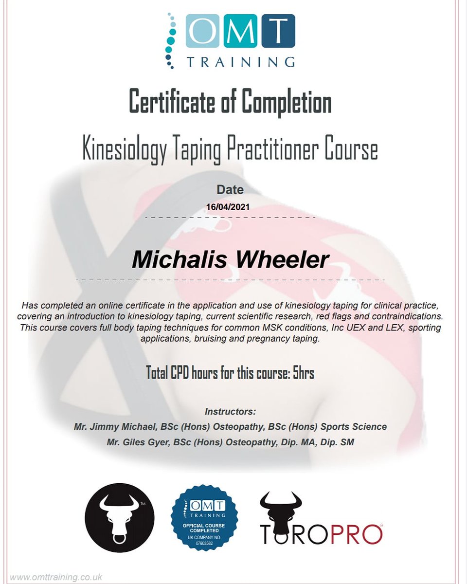 Another great #CPD in the bag.

Great online course and well worth it!

<a href="/OMTtraining/">OMT Training</a>  <a href="/toroprouk/">Toropro Ltd</a> #onlinelearning #massage #runningmassagespecialist #elearning