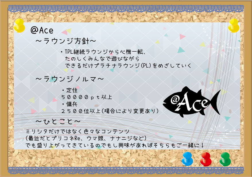 K1みかん Aceでは次のシアターイベ Absolute Run で傭兵さんを募集中です ラウンジとしてはpl以上 傭兵さんのノルマはpr前後です もし来たいなって思った方はリプかdmにて連絡お願いします ミリシタラウンジ募集 T Co Qavksdmgik