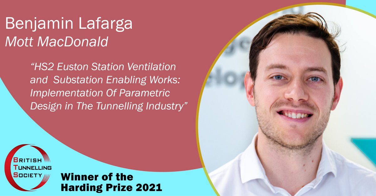 Congratulations to  <a href="/BenjaLafarga/">Benja vlc</a>  from <a href="/MottMacDonald/">Mott MacDonald</a> for winning this year's Harding Prize competition, with this submission entitled, “HS2 Euston Station Ventilation and Substation Enabling Works: Implementation Of Parametric Design in The Tunnelling Industry”.
