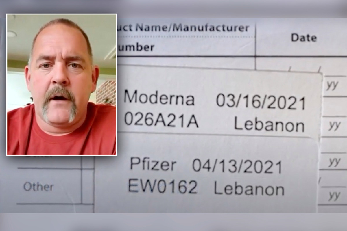 nypost's tweet image. Man accidentally gets one Moderna and one Pfizer COVID vaccine trib.al/nRAqSmf