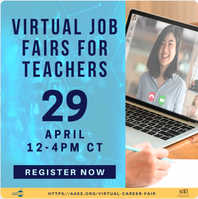 APUSchoolofEd's tweet photo. Today is the day! If you haven't registered yet, what are you waiting for? Check out @aaeeorg for the registration link in their bio #teacher #teaching #jobsearch #teacherjobs https://t.co/LlZiWJOIHK
