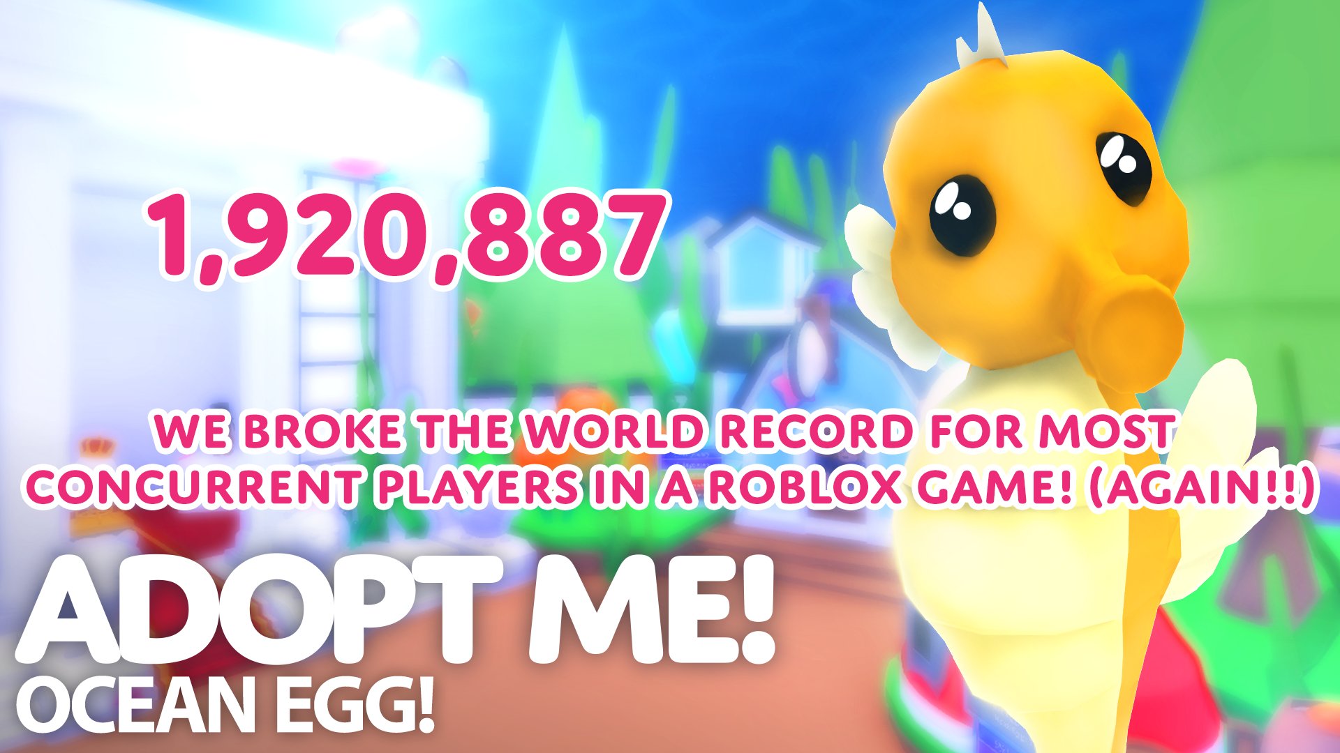 Adopt Me! on X: THE NEW WORLD RECORD FOR @ROBLOX CCU (PLAYERS ACTIVE) IS  1,615 MILLION PLAYERS!! 🎉🎉 Thank you so much for tuning in to see the  live event, and apologies