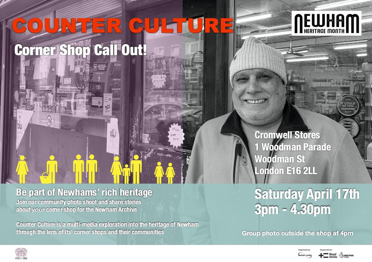 framesofminduk's tweet image. Counter Culture - 3 Community Call Outs- this weekend! 👯We’ll be collecting stories about the role of corner shops in our communities @sylviebelbouab will be taking group photos outside our featured shops. Join us and be part of Newham’s rich heritage.  😁@NewhamHeritage