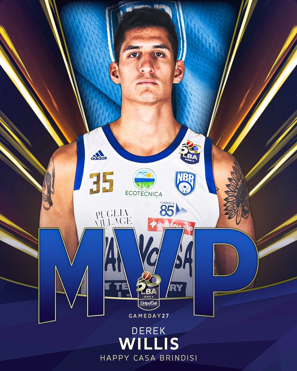 È Derek Willis il miglior giocatore della️ 2️⃣7️⃣🅰️ giornata #LBASerieA @UnipolSai_CRP
l'ala dell' @HappycasaNBB conquista il titolo di #MVP avendo raccolto più voti di tutti nelle votazioni sulle nostre pagine social e sul sito https://t.co/QynYkbRMNH
#TuttoUnAltroSport https://t.co/VRfnSj0D5t