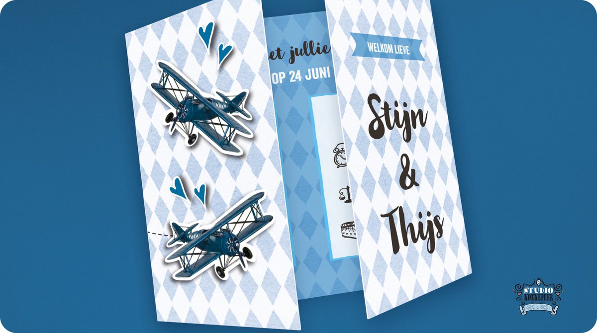 Retro voor 2! 💙💙

studiokoekepeer.nl/geboortekaartj…

#tweeluik #geboortekaart #Retro #dubbeldekker #vliegtuig #vliegtuigje #tweeling #jongens #zwangervantweejongens #zwangervantwee