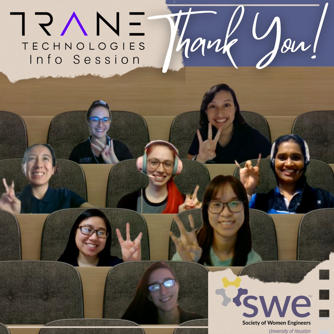SWE_UH's tweet image. Thank you to our SWE members for coming to our info session with @Trane_Tech, and a special thanks to the representatives for speaking to our student body about your engineering journeys, company, and opportunities.

#gocoogs #uhengineering #cullenengineering #diversity #SWE