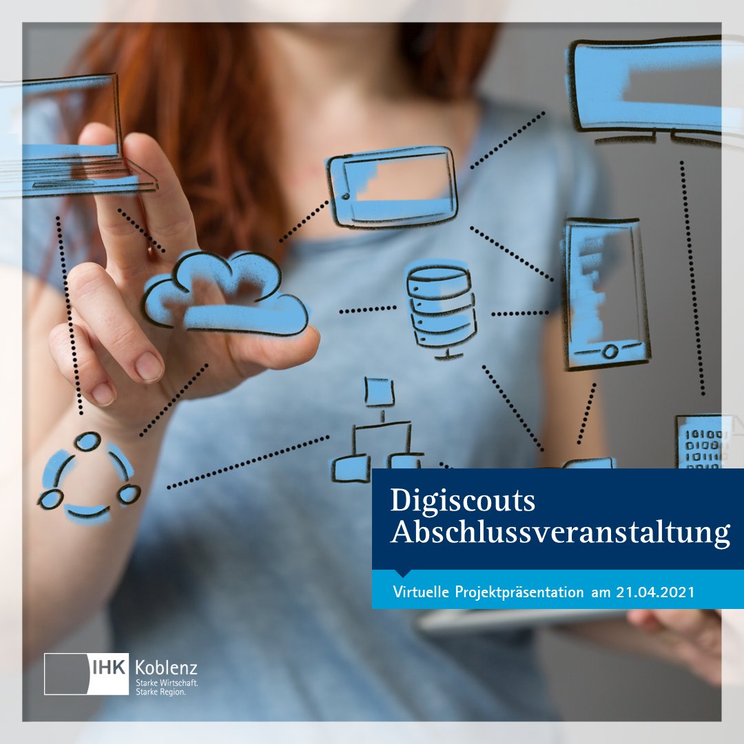 Einen spannenden Einblick in die Projekte der sechs Digiscouts der Region Koblenz gibt es während der virtuellen Abschlussveranstaltung am 21. April. Sechs Monate lang spürten Auszubildende Digitalisierungsmöglichkeiten in ihren Unternehmen auf. Anmeldung: sohub.io/bs9e