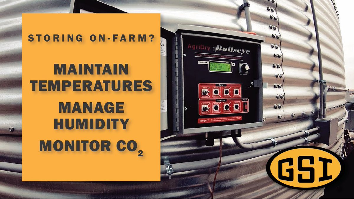 GSI_Grain's tweet photo. The key to successful storage is managing grain temperatures. The GSI Bullseye controller will help you maintain the right grain temperature to maximize grain quality. Learn more about Bullseye here: https://t.co/TWcIlgXVJF https://t.co/AxjpljyWxL