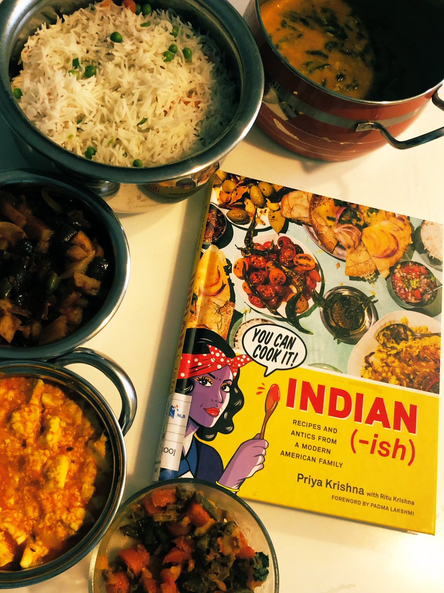whereismydosa's tweet photo. Indian(-ish) by @priyakrishna. A fun collection of creative Indian recipes by the author and her mother. Filled with these teeny tiny delicious back stories about the recipes, it makes for a great reading! #readingwomenchallenge #indiancookbook #cookbook #BookReview #womenauthors https://t.co/BDqSVBe0lR