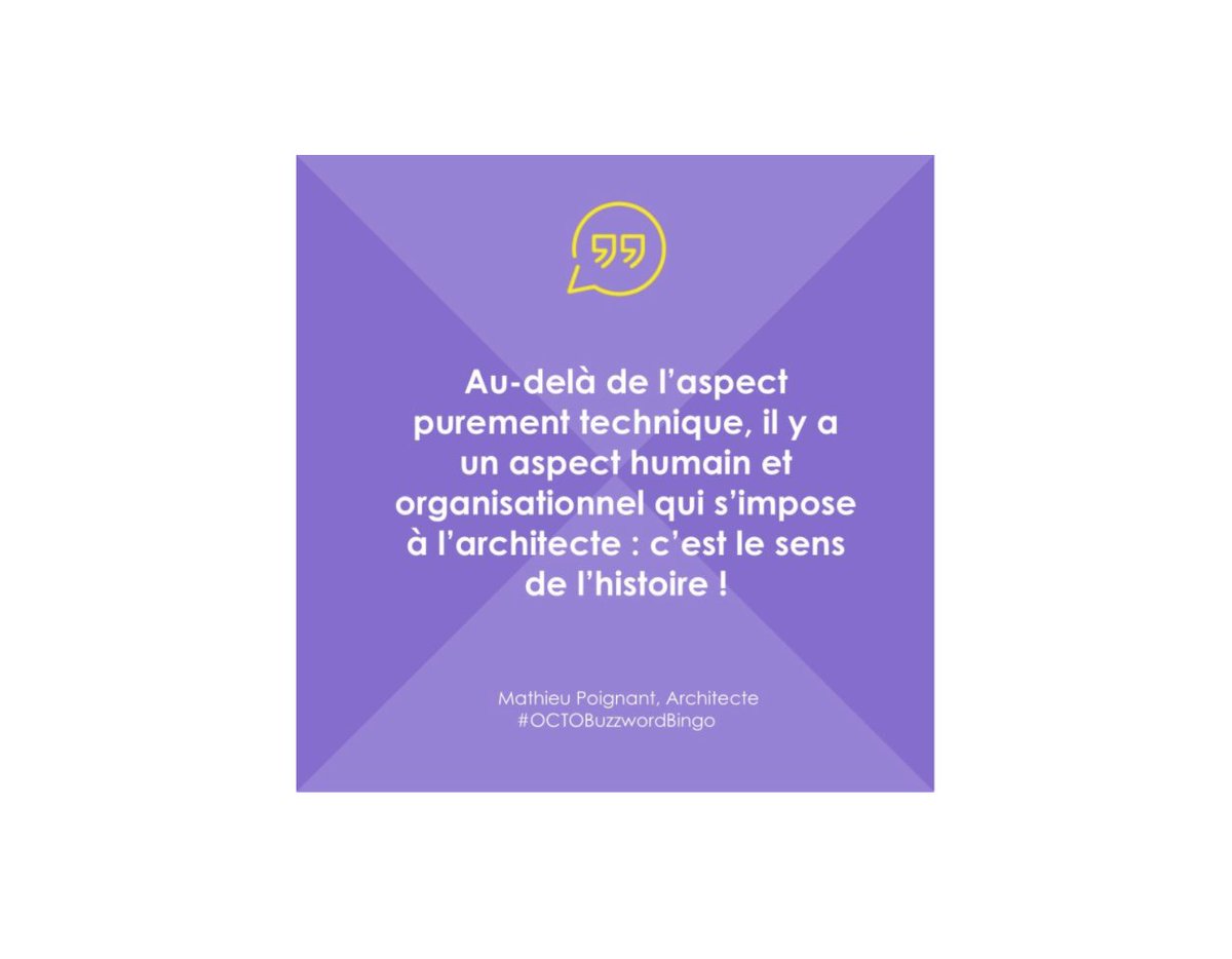 [#Podcast] #OCTOBuzzwordBingo is back ! Au micro de <a href="/laureconstant/">Laure Constantinesco</a>, <a href="/poildortie/">Mathieu Poignant</a> (curateur #LaDuckConf) parle #architecture émergente et évolution du rôle d'#archi en #entreprise !
🎧 Par ici → bit.ly/2PYF5l7
😏 Psst, on recrute des #archiSI → bit.ly/2Q7SiYL