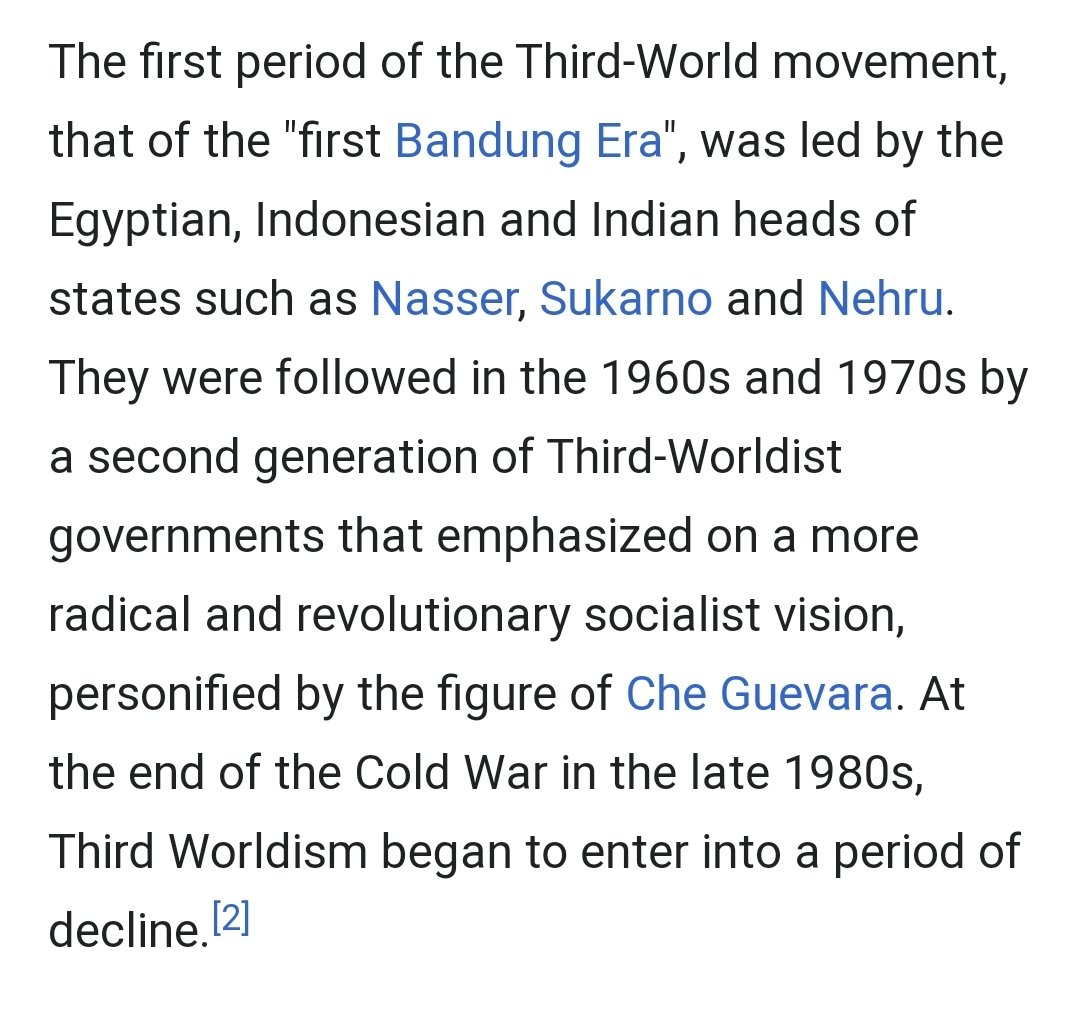 Lastresmosquet2's tweet photo. This is what Wikepedia says about the Third-World movement. Thanks to Zue and Joel we know that this decline had a lot to do with political interests and the murder of some of this movement liders. https://t.co/TmVarOsCoF
