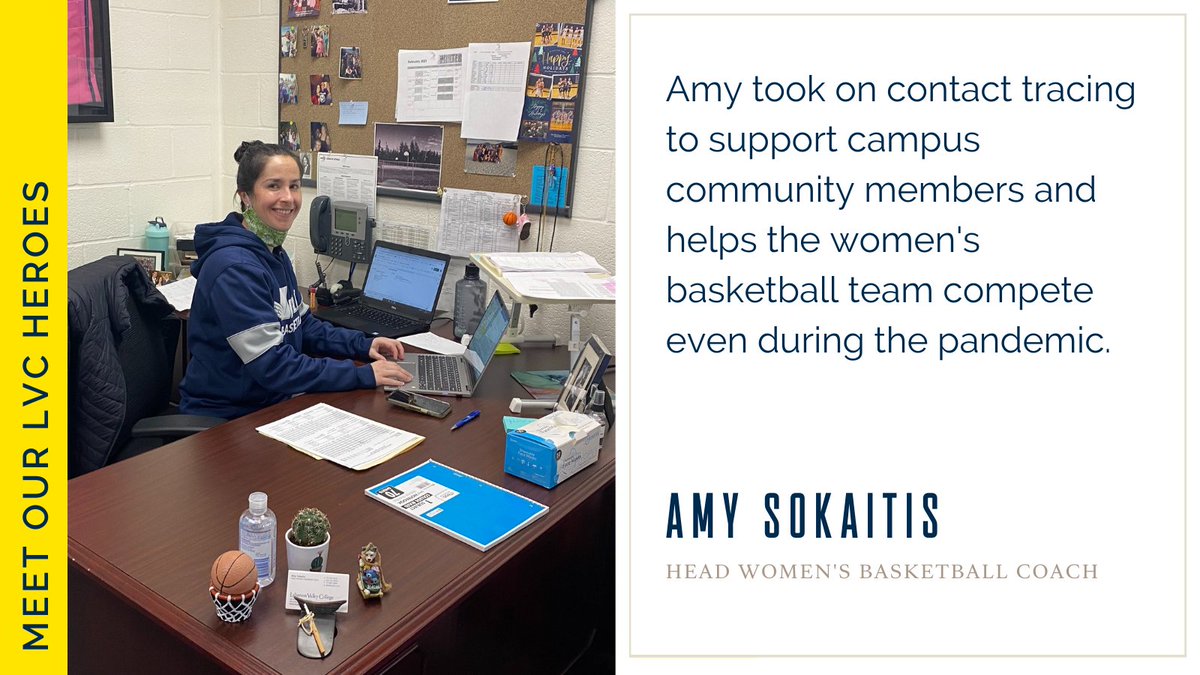 LVC's tweet photo. Thanks, Coach, for being an LVC Hero helping to keep our LVC community healthy, competing, and learning this year #GoLVC #LVCForward @LVCathletics #lvcwbb https://t.co/rEhtNuToyD