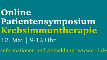 Wie können Immuntherapien zur Bekämpfung von Krebs eingesetzt werden? Erfahren Sie dies und mehr im kostenlosen virtuellen Patientensymposium am 12. Mai. 
ci-3.de/event/patiente…
#krebs #immuntherapie 
<a href="/XgegenKrebs/">Nationale Dekade gegen Krebs</a> <a href="/C_IMT/">Cancer Immunotherapy</a> <a href="/BurdaStiftung/">Felix Burda Stiftung</a> <a href="/patvocates/">Patvocates</a> 
<a href="/BMBF_Bund/">By Ethical Hacker</a>