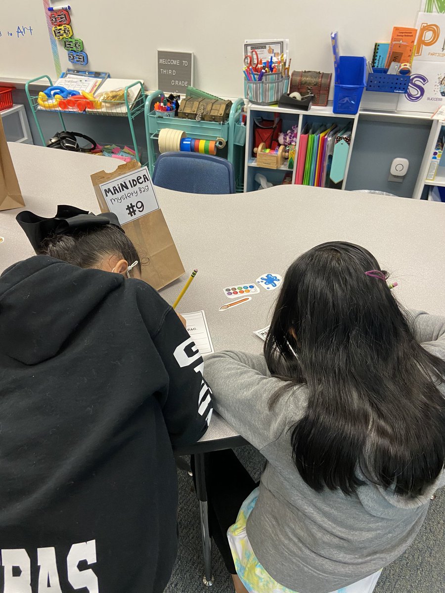 The students really enjoyed our main idea mystery bags! #GenoaOwls #PISDLAChat