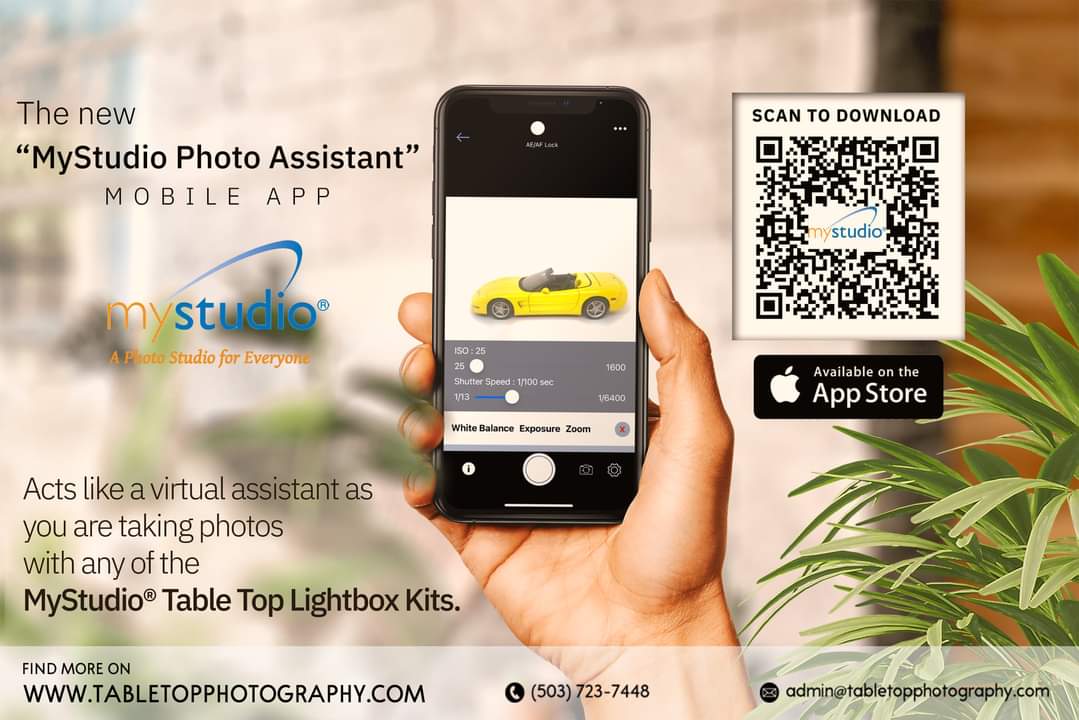 tabletopphoto's tweet photo. NEW MyStudio Photo Assistant Mobile App now available in the iOS App Store! Use the QR Code to download the FREE MyStudio Photo Assistant now!
#mystudio #photoassistant #iosapp #AppStore #productphotography #virtualassistant #productphotographer #photography #downloadtheapp https://t.co/9ODpxLyNUI