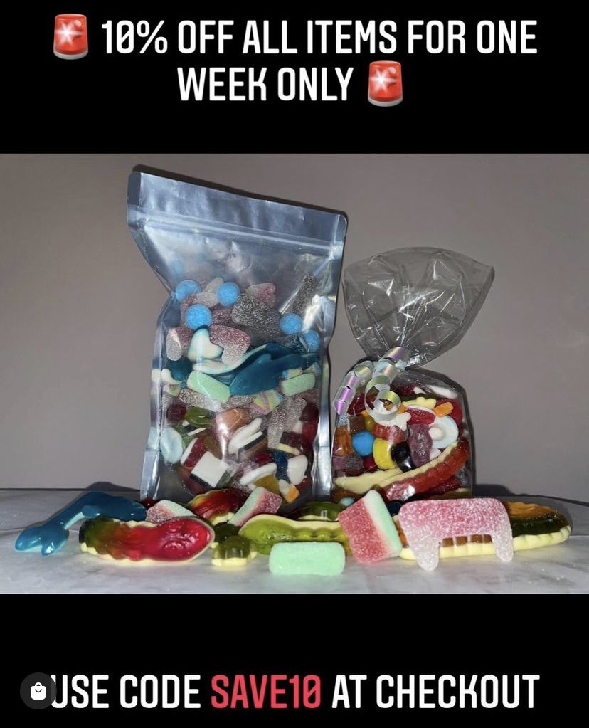 Sweetest_UK's tweet photo. 10% discount now available!

Use Code SAVE10 on checkout 👍

Limited time ⏳ 

Please share this offer!

Order your pick ‘n’ mix here >

https://t.co/BKgENxiQTl https://t.co/w9P709rzqC