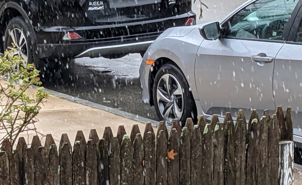 On the one hand, they said no snow in Boston. On the other hand, they did say snow at the higher elevations, and we're on a hill in Roslindale, so ...