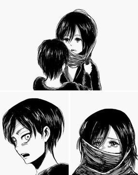 Fun fact :Isayama in interview said that his favorite moment from manga is moment when Eren and Mikasa meet for the first time and when he wrap scarf around her. This is also his favorite panel to draw
