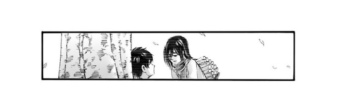 Attack on Titan started with Eren and Mikasa. Mikasa wake up Eren from long dream he had which later will be explained why this panel is inmportant for series and Eremika relationship