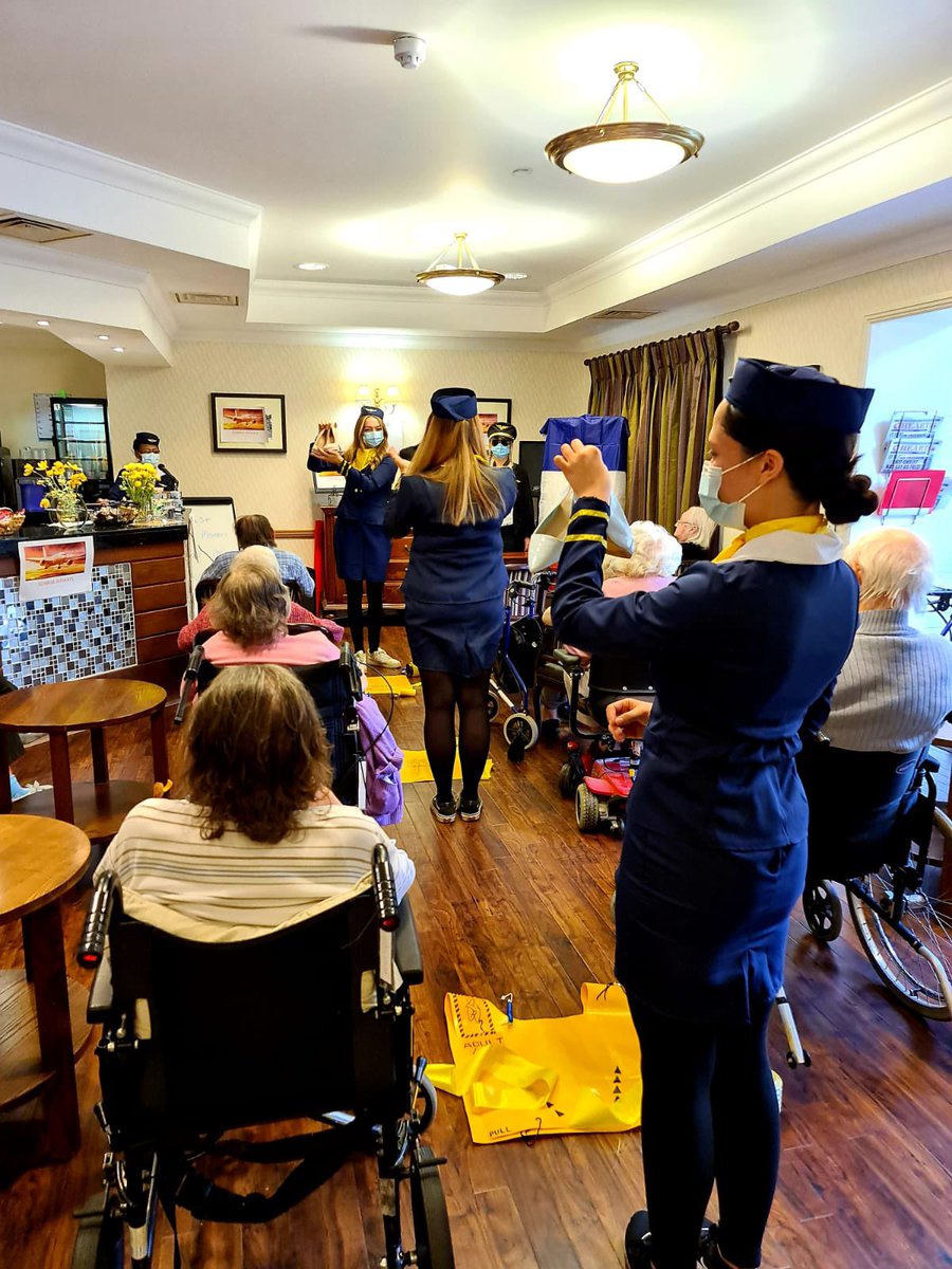 Rebecca61908280's tweet photo. Sunrise Airways took flight yesterday from @SunriseSrUK of #Purley to #France. Our residents had the first class cabin, onboard entertainment was a French quiz and high tea with macaroons. This marks the start of our 12 week round the world trip 🇫🇷✈️🇫🇷 https://t.co/bCSKQV6Q3K